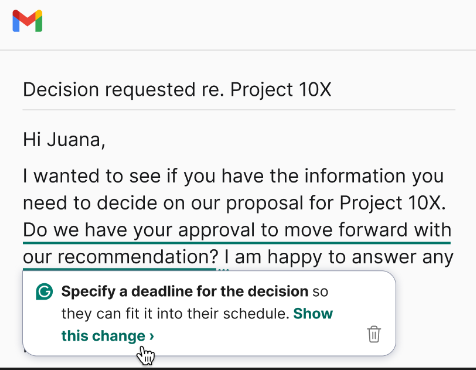 screenshot of Grammarly Business